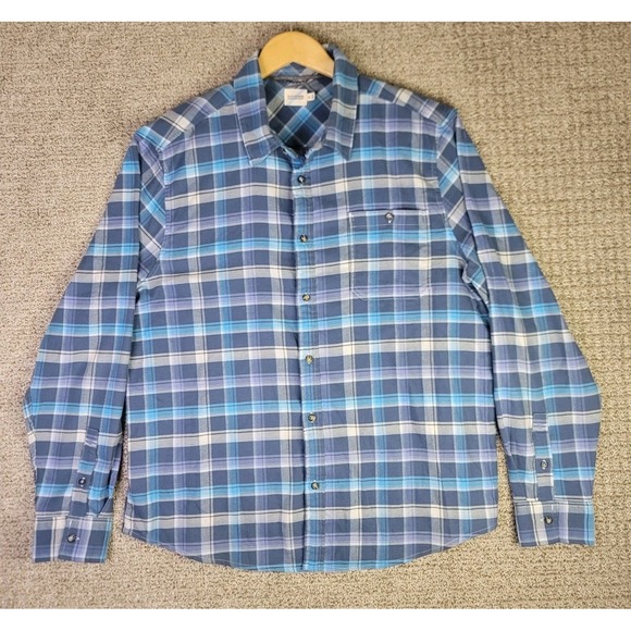 Fair Harbor Shirt Mens Size XL Blue Plaid Ultra‎ Stretch Flannel - Picture 1 of 10